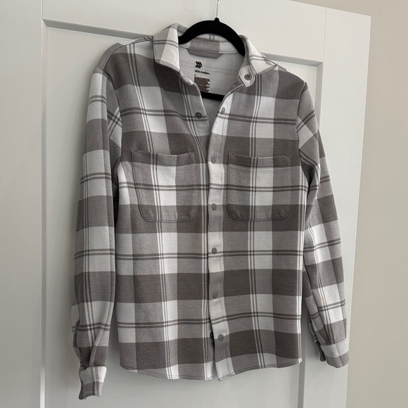 All in Motion Gray and White Plaid Men's Shirt - Picture 3 of 3